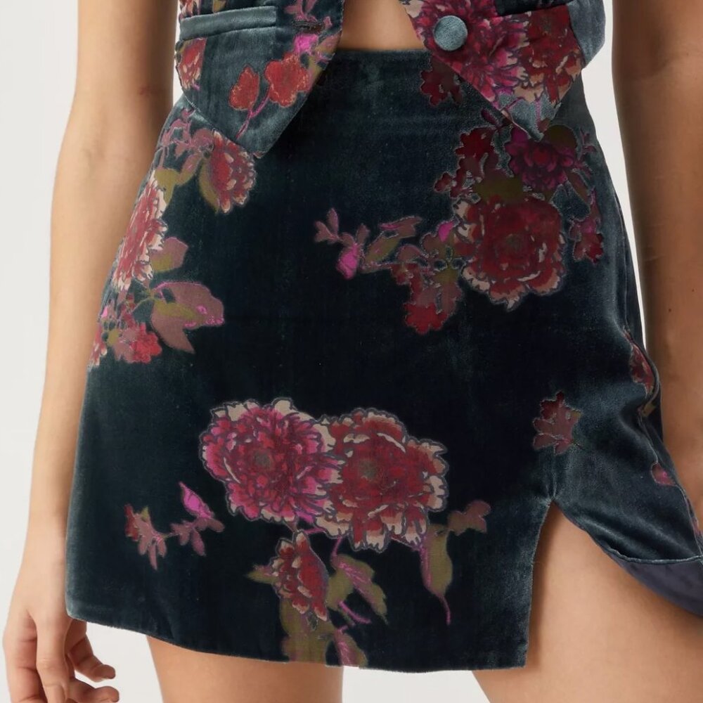 Nastygal Devore Boho Floral Mini Skirt